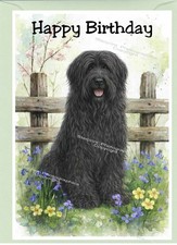 Briard Dog Birthday Card (4"x
