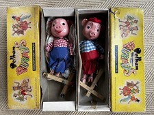 Pinky And Perky SL Pelham Puppets 1960’s yellow boxes. 