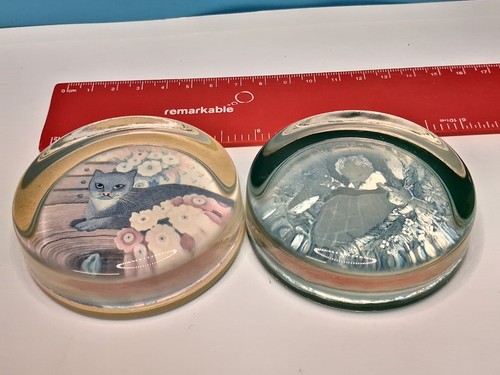 Glass paperweight round with - paperweight,, round,
