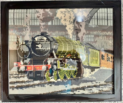 Framed needlepoint steam - needlepoint,