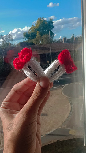 Handmade bunny hair clips pair - bunny,