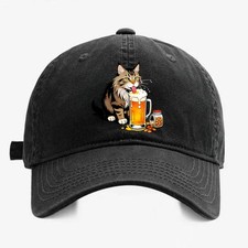 Funny Maine Coon Cat Drinking