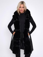 Womens Faux Fur Gilet Black