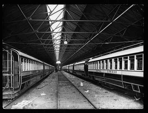 Railway carriages sit a - railway,