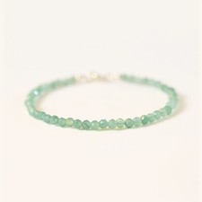 Faceted natural green jade - green,