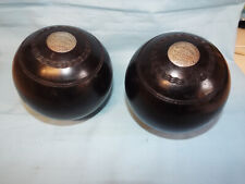 Antique Presentation Lawn Green Bowls with silver plaques 1909.