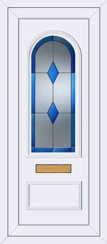 White full height upvc door - full,