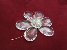Vintage chandelier rosette or flower designed from 6 pear drops wire tie on