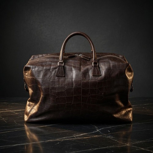 Holdall leather croc pattern - leather,