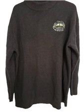 Markus Lupfer Navy Alpaca Mix Knitted Jumper With Sequin Lips, Med