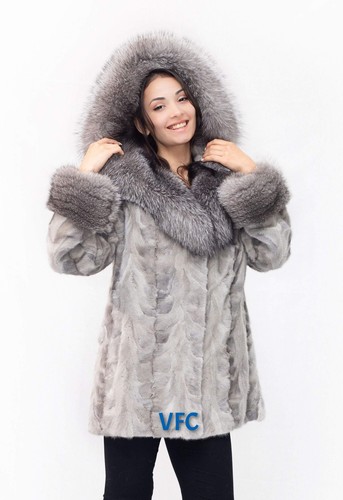Sapphire mink coat with - sapphire,