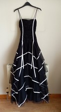 Vintage style black and white floor-length ball gown/prom dress 