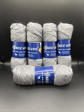 5 X 100 Grams Of Chunky Alpaca Wool Yarn 95% Alpaca 5% Polyester medium hemp ash