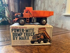 Vintage Marx Toys Power-Mite Dump Truck Hong Kong Battery Operated With Box