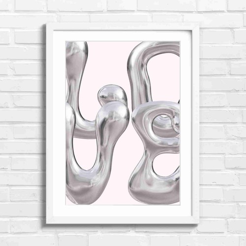 Chrome abstract sculpture art - chrome,