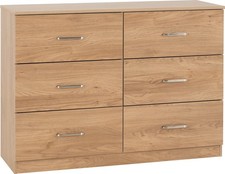 6 Drawer Chest Oak Effect