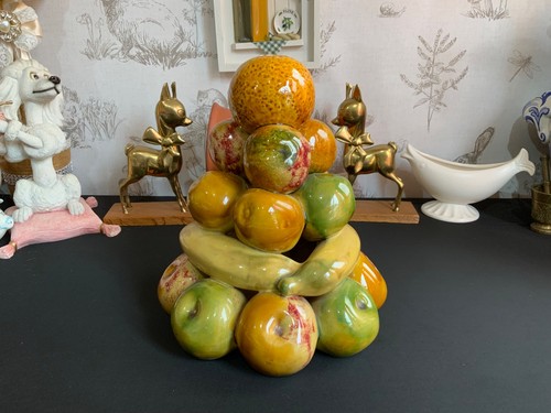Vintage majolica fruit topiary - vintage,