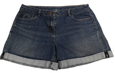 ladies Blue Denim Shorty shorts Size 12 Used Good condition George (EBSK2685)