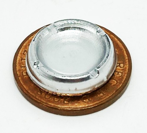 Dolls house silver ashtray - dolls,