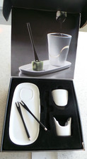 Fabulous Scandinavian "Menu" Chocolate Tea Light Fondue for Two Set Boxed UNUSED
