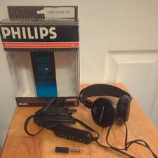Philips SBC 3161 Stereo 2-Way Electro Dynamic Headphones  1980's