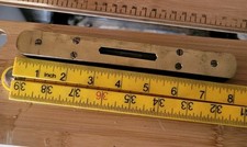 Small Antique Vintage Brass and Wood  Spirit Level 8"  Collectable 