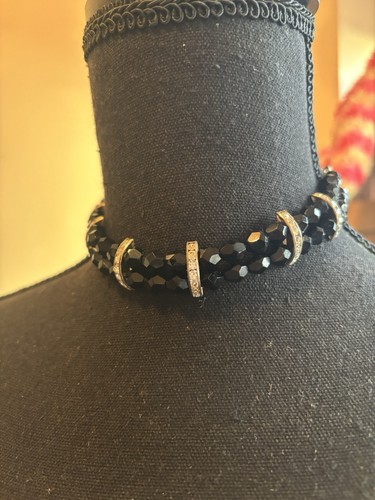 Vintage black faceted glass - vintage,