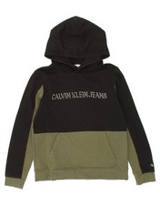 CALVIN KLEIN JEANS Boys Graphic Hoodie Jumper 13-14 Years Black AJ02