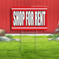 SHOP FOR RENT Store Lease Realtor Garage Indoor Outdoor Yard Sign with metal
