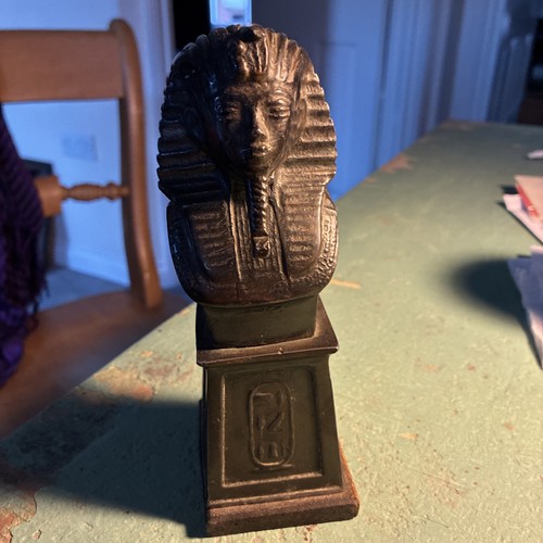 Bronze pharaoh bust statue - bronze, bust,statue