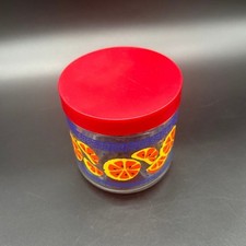 Vintage Glass Jar Canister Red