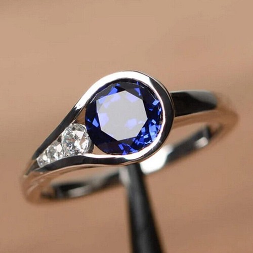 Round cut blue sapphire - cut,