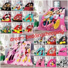 Mickey Minnie Mouse Warm Soft Flannel Blanket Sofa Bedspread Blanket Xmas Gift