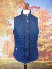Country Rose blue full zip quilted padded Bodywarmer Gilet UK women's size Small