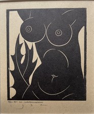 EM Washington; Nude. Woodcut