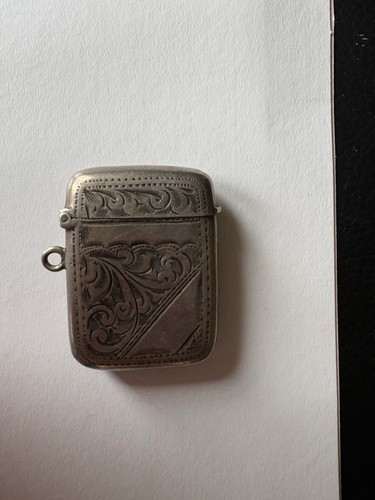 Antique silver matchbox - antique, with