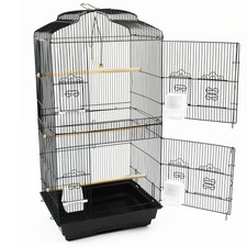 Metal Bird Cage Black or White Budgie Canary Parakeet Cockatiel Finch Lovebird