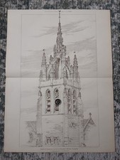 Antique Print Glasgow Tower