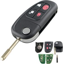 4 Button Car Key Fob Case Replacement for Jaguar X S Type XJ XJR XJ8 XK XF