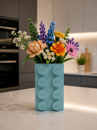 Lego inspired brick vase 3d - inspired,