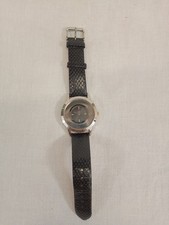 Erickson Beamon Ladies Watch Silver Mirror Face Loose Beads Black Strap Working