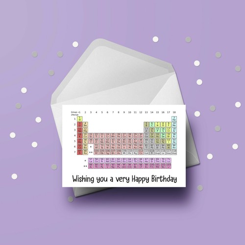 Periodic table birthday card - birthday,