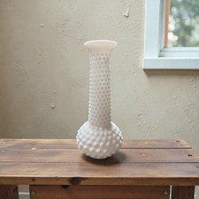 Hobnail Milk Glass Vase White