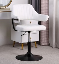 White salon chair faux - white,