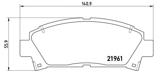 Front brake pad - front,