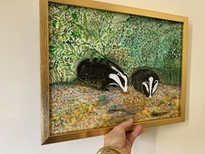 Original oil Painting Badger