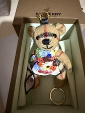 Burberry Thomas Flower Bouquet Vintage Check Cashmere Bag Charm