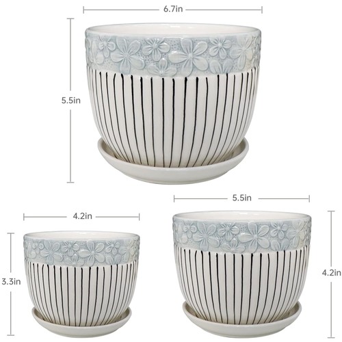 Grey ceramic flower pots - grey,