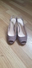 Unisa Taupe Mauve Suede High Heels Wedding Open Toe Sandal Strap Shoes 38