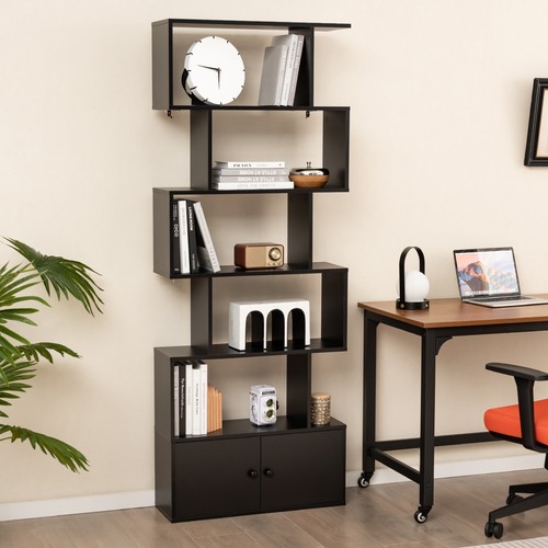 Tier shaped bookcase - 5-tier, s-shaped
